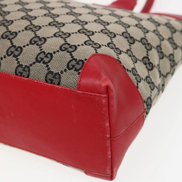 GUCCI GG Canvas Hand Bag Beige Red 002 1119 Auth 79632 - Picture 9 of 16